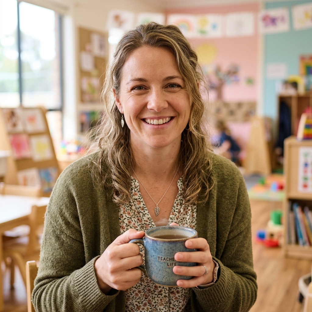 Smiling early childhood teacher